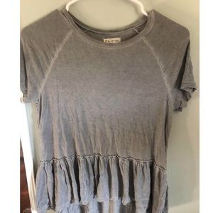 grey peplum short sleeve top
